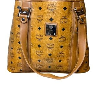 Authentic MCM Cognac Vesitos Tote Bag